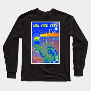 New York City Attraction Print Long Sleeve T-Shirt